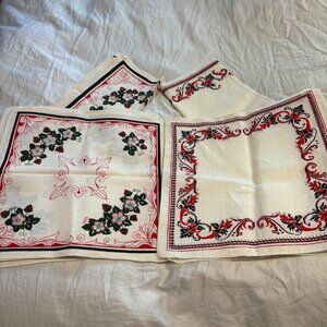 Vintage Linen Table Runner 2 sets with 6 napkins each